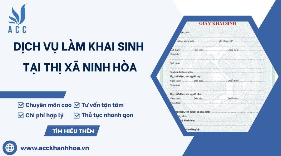 Dịch vụ làm khai sinh tại Thị xã Ninh Hòa