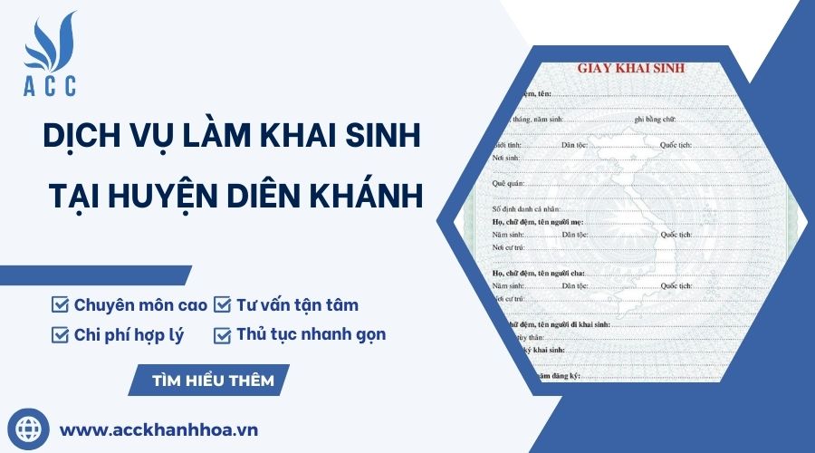 Dịch vụ làm khai sinh tại huyện Diên Khánh