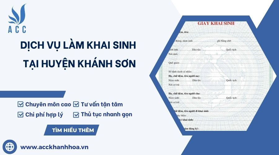 Dịch vụ làm khai sinh tại huyện Khánh Sơn