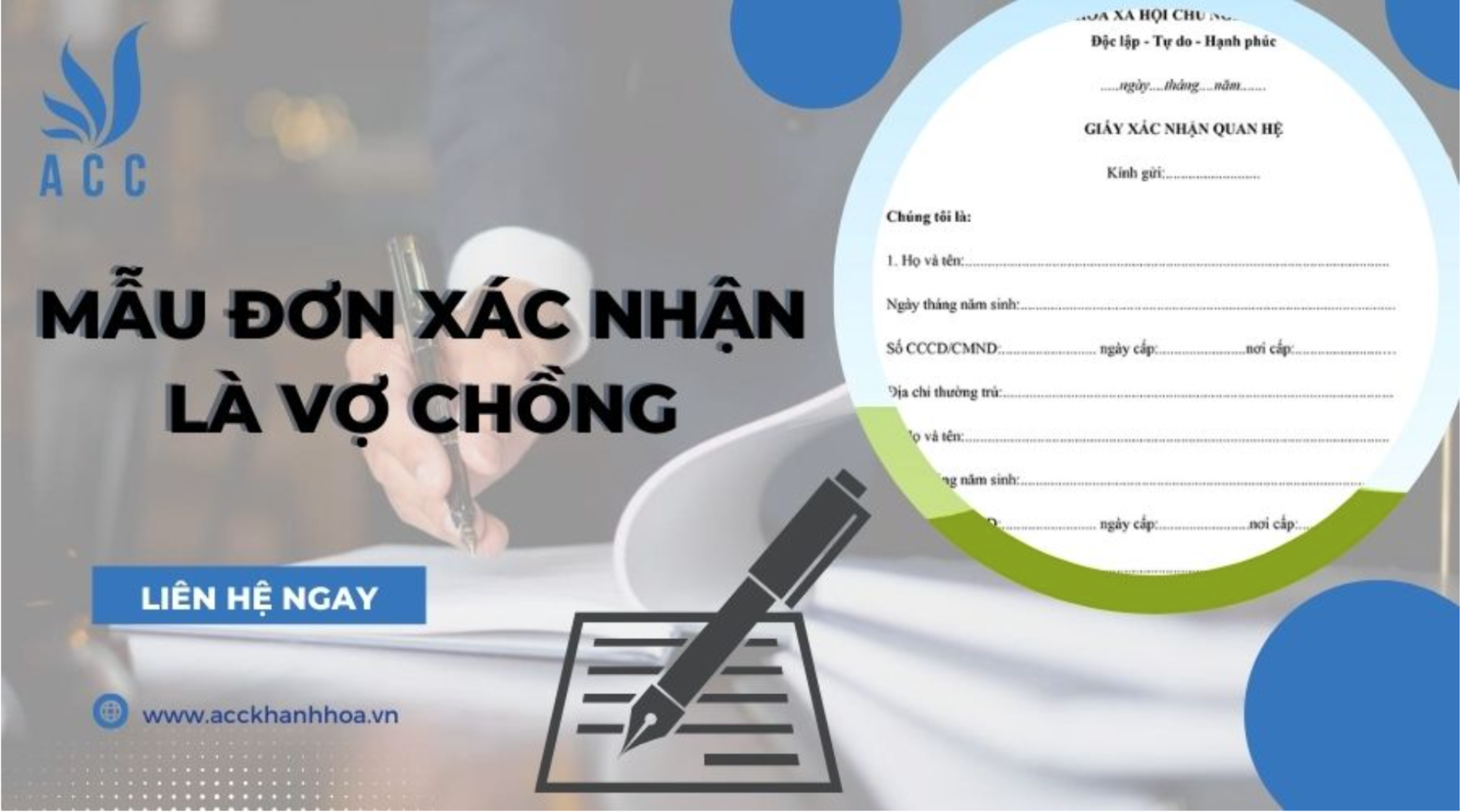 Mẫu đơn xác nhận là vợ chồng