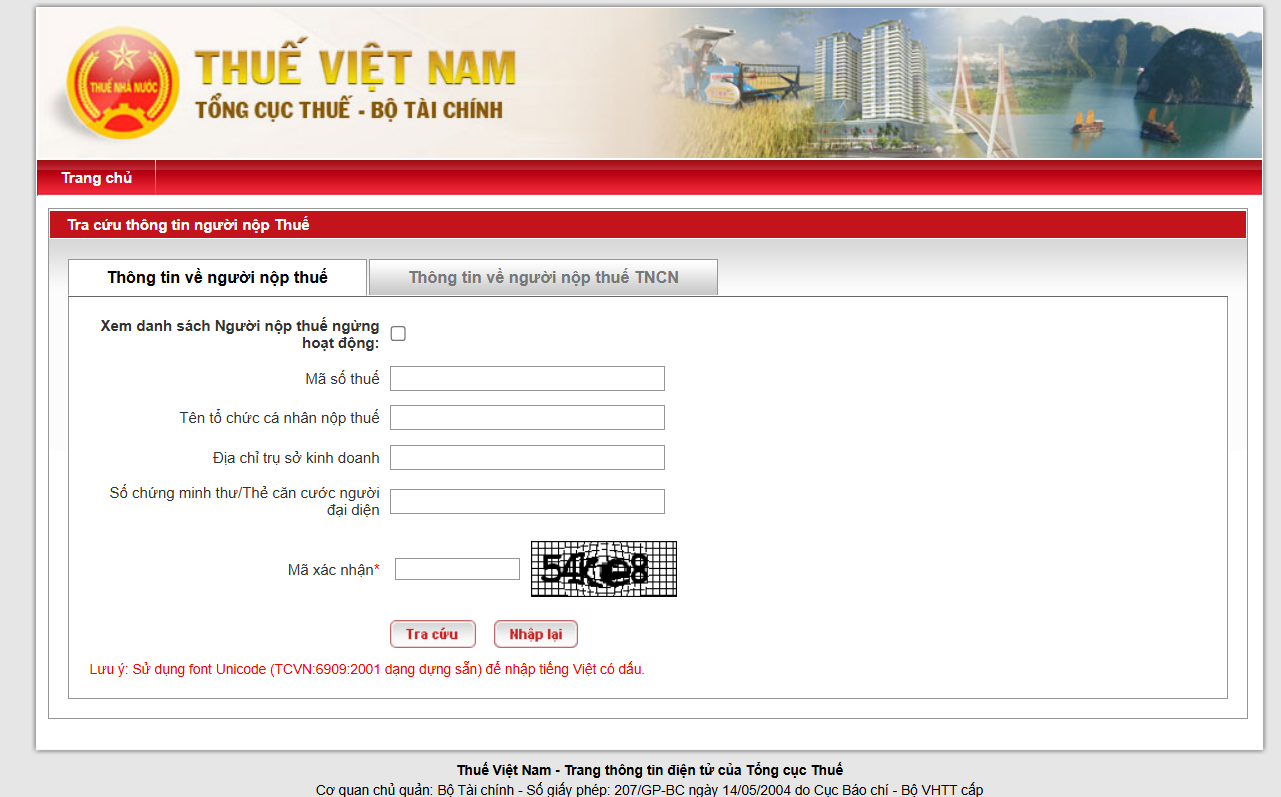 Tổng cục thuế – Bộ Tài chính