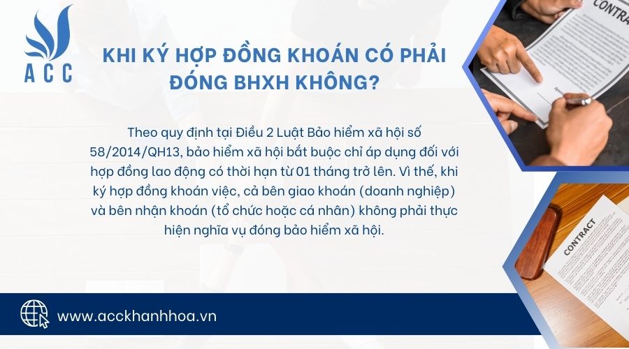 Khi ký hợp đồng khoán có phải đóng BHXH không