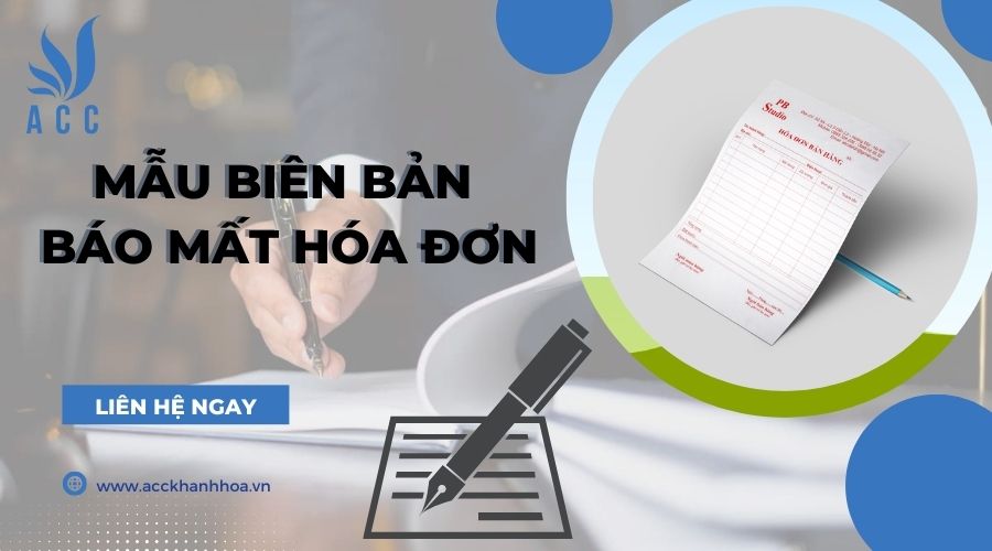 Mẫu biên bản báo mất hoá đơn