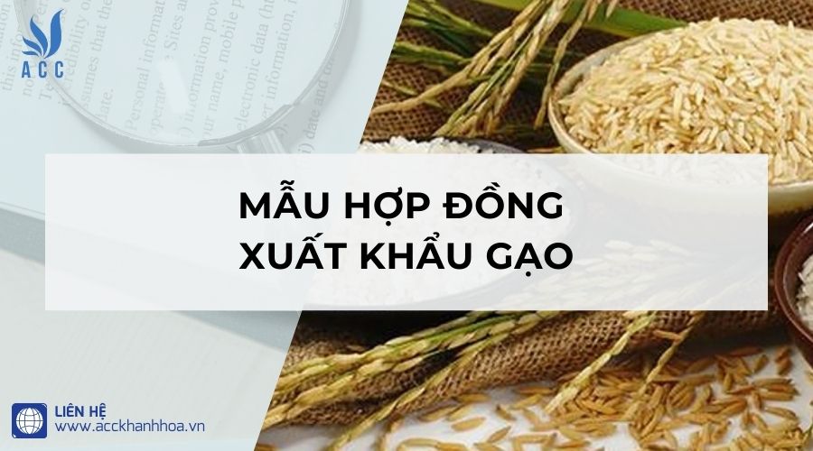 Mẫu hợp đồng xuất khẩu gạo