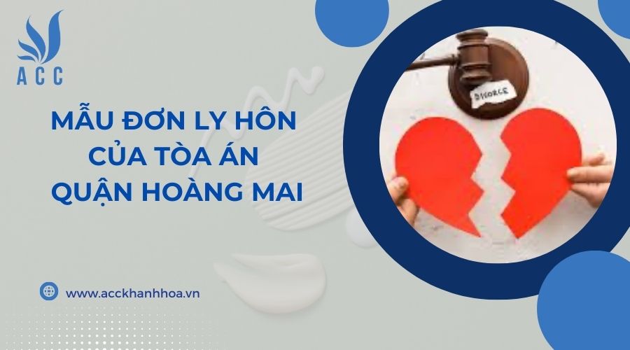Mẫu đơn ly hôn của tòa án quận Hoàng Mai
