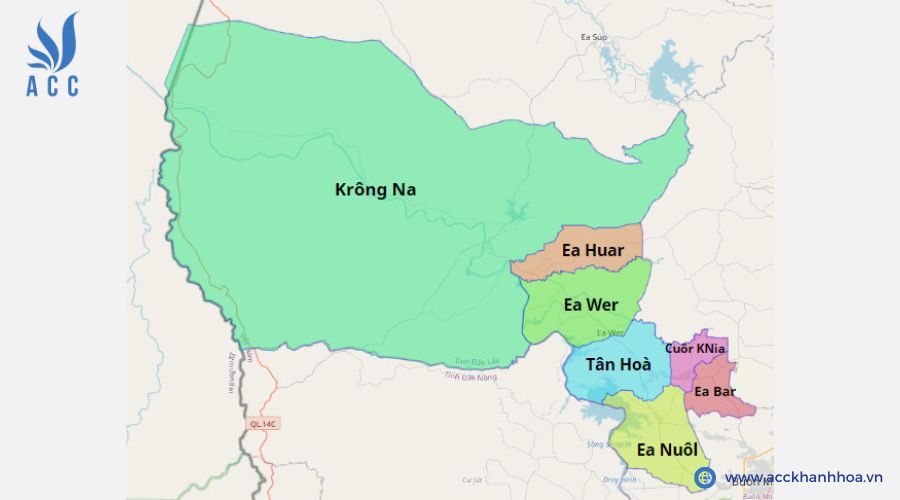 Bản đồ địa giới hành chính Huyện Buôn Đôn