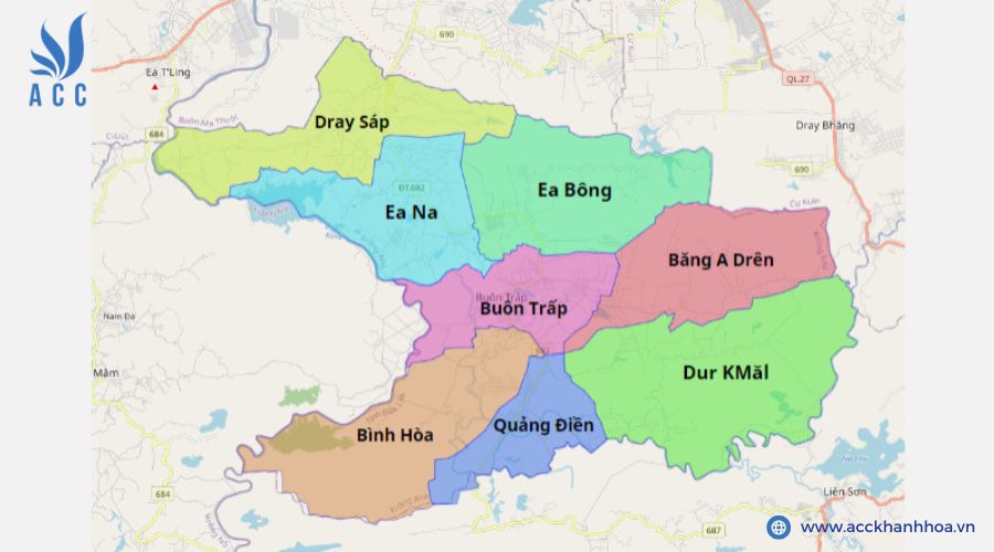 Bản đồ địa giới hành chính Huyện Krông Ana