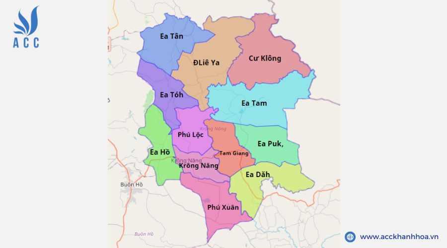 Bản đồ địa giới hành chính Huyện Krông Năng
