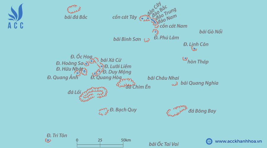 Bản đồ hành chính Huyện Hoàng Sa