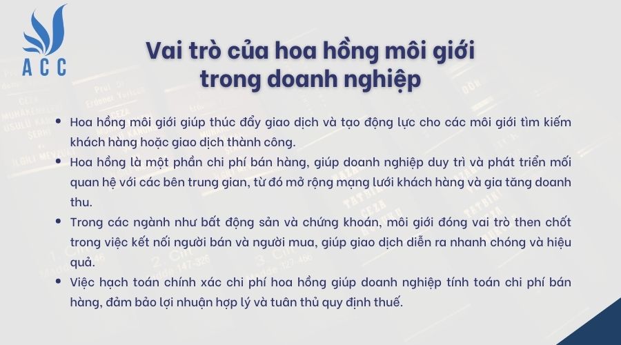 Vai trò của hoa hồng môi giới trong doanh nghiệp