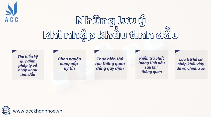 Những lưu ý khi nhập khẩu tinh dầu