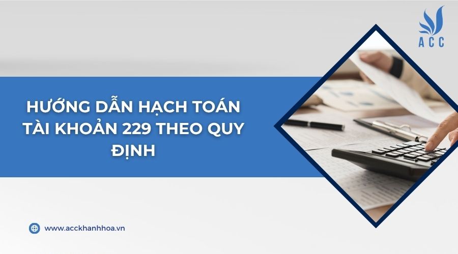 Hướng dẫn hạch toán tài khoản 229 theo quy định