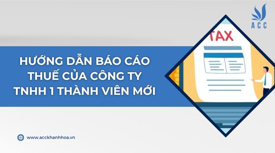 Hướng dẫn báo cáo thuế của công ty TNHH 1 thành viên mới